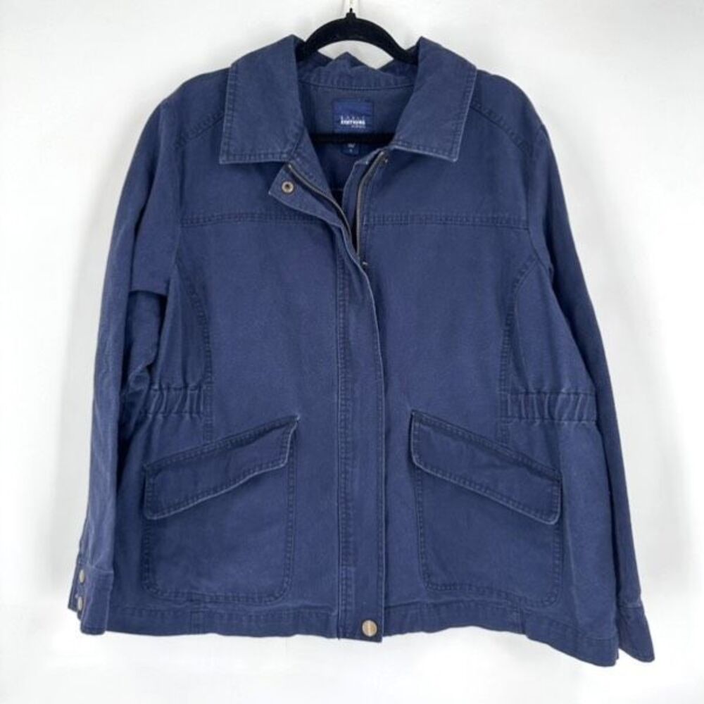 VTG Y2K Basic Editions Women's Barn Chore Canvas Navy Blue Jacket Coat Size 1X